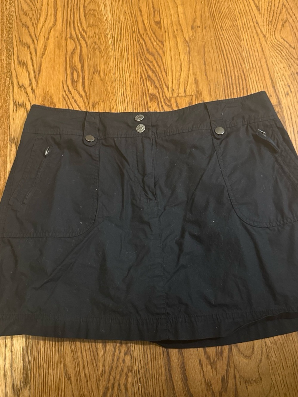 New York & Company Black Mini Skirt with Front Pockets